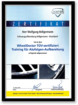 Hellgermann & Tauber - Zertifikat Cartec Wolfgang