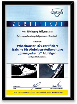 Hellgermann & Tauber - Zertifikat Cartec glanzgedreht Wolfgang